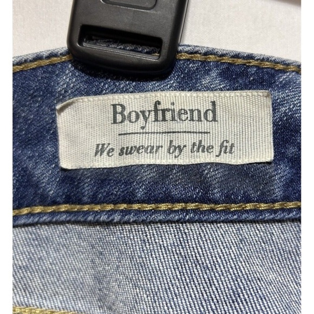 Torrid Women's‎ Boyfriend Jeans Stretch Distressed Raw Hem Skinny Denim Blue 16 - Picture 4 of 7
